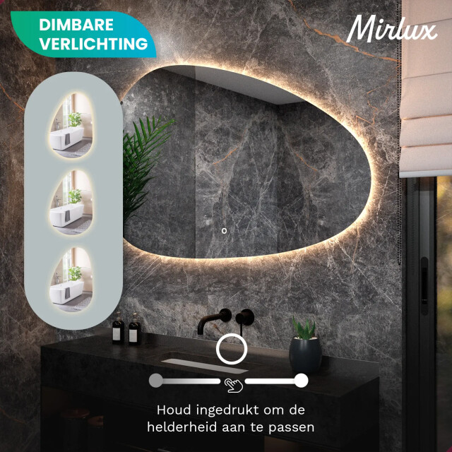 Mirlux Badkamerspiegel 150x93cm asymmetrisch frameloos 3170928 large