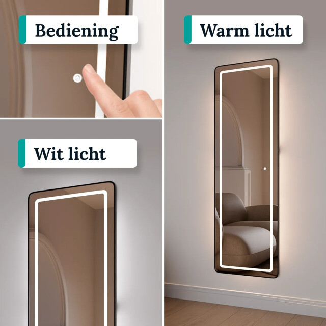 Mirlux Passpiegel spiegel met led 160x50cm 3083789 large