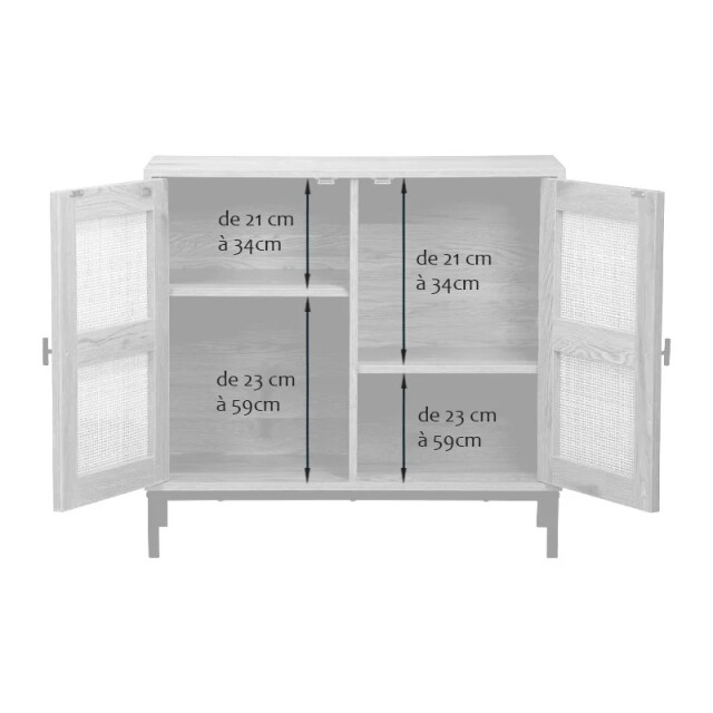 CaliCosy Buffet 2 portes en rotin naturel l80 cm jaya 3042284 large