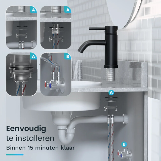 Mirlux Wastafelkraan wc zwart [ariadne] 3083773 large