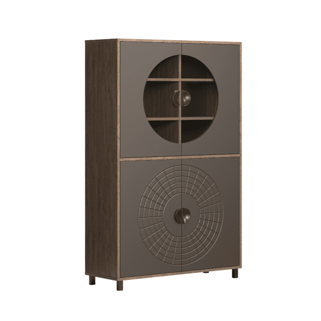 CaliCosy Hoog dressoir met 4 deuren, waarvan 2 met gehard glas h163 cm fusion 3042323 large
