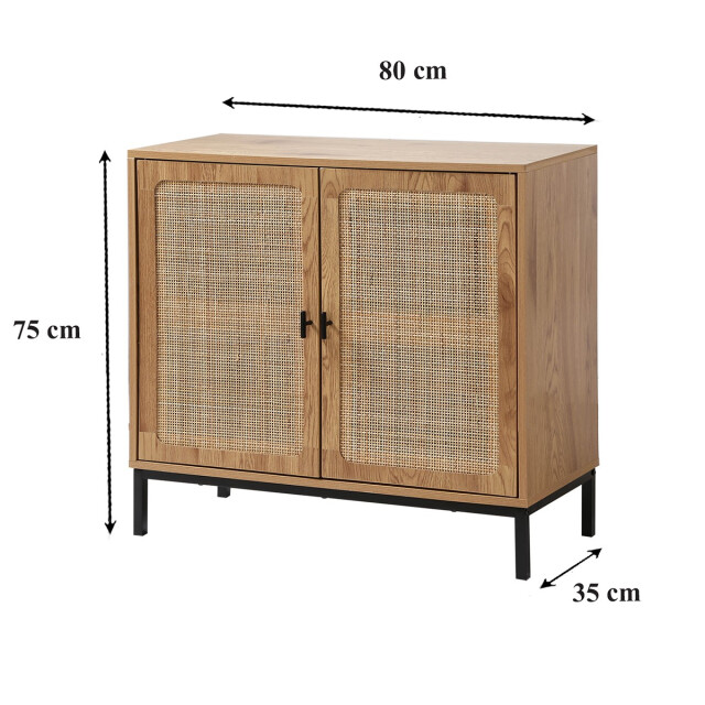CaliCosy Buffet 2 portes en rotin naturel l80 cm jaya 3042284 large