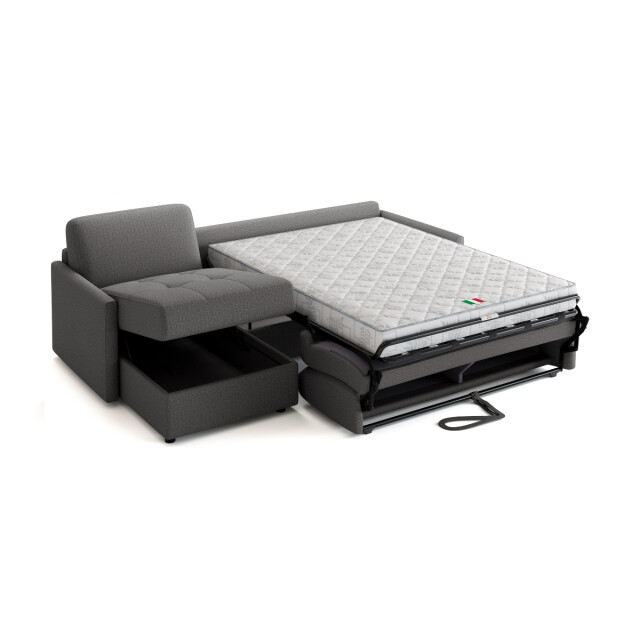 CaliCosy Hoekbank met slaapfunctie, 3-zits in grijze stof l260 cm belluno 3082319 large