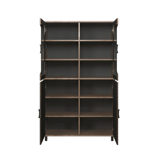 CaliCosy Hoog dressoir met 4 deuren, waarvan 2 met gehard glas h163 cm fusion 3042323 large