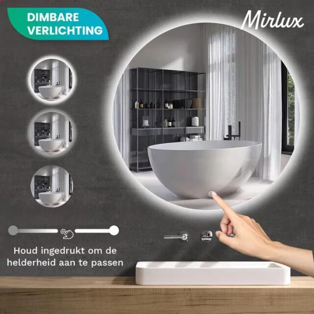 Mirlux Badkamerspiegel 80cm frameloos 3083732 large