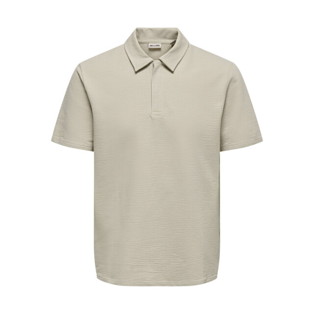 Only & Sons Onskian reg seersucker ss polo beige 5369.05.0014 large