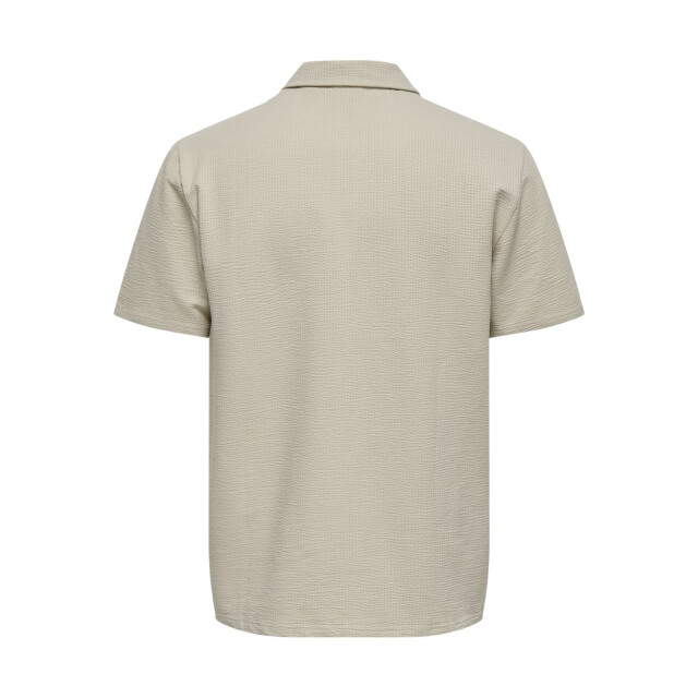 Only & Sons Onskian reg seersucker ss polo beige 5369.05.0014 large
