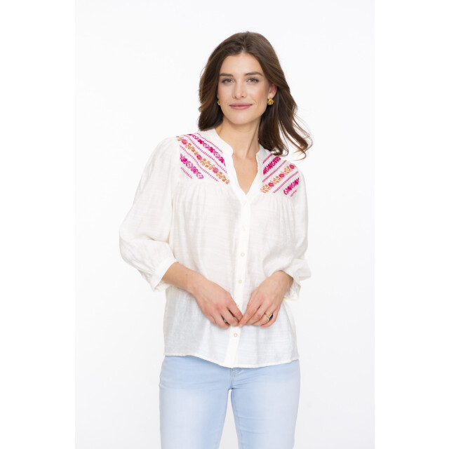 Geisha Blouse embroidery at yoke 34 sl ecru dessin 4319.08.0005 large