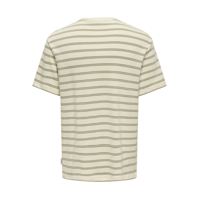 Only & Sons Onsian reg ss stripe struct tee ecru dessin 5339.08.0004 large