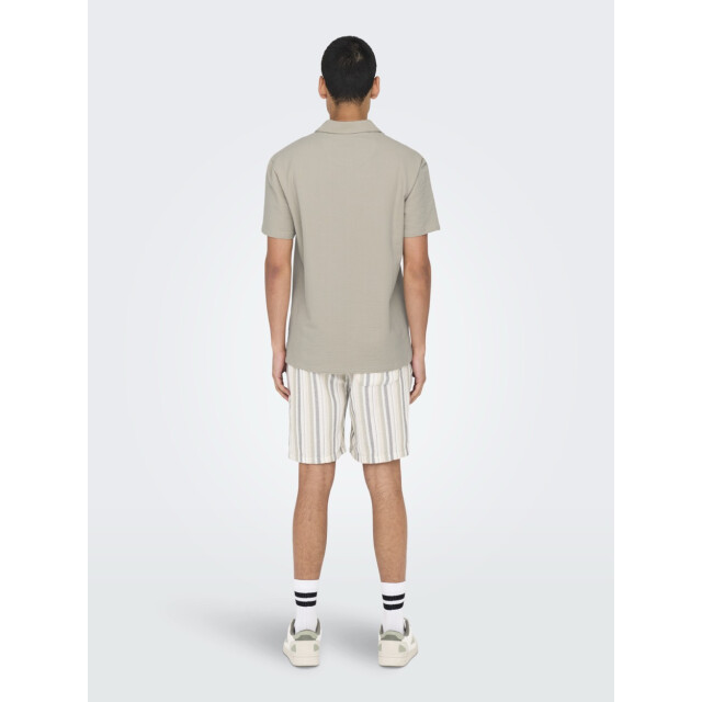 Only & Sons Onskian reg seersucker ss polo beige 5369.05.0014 large