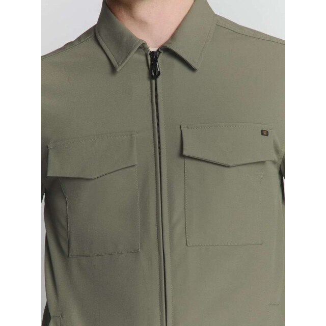 No Excess Overshirt full zipper stretch sedoc light army 27510104-177 large