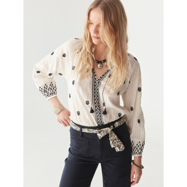 Maison Hotel Sybille blouse blue lagoon Sybille blouse blue large
