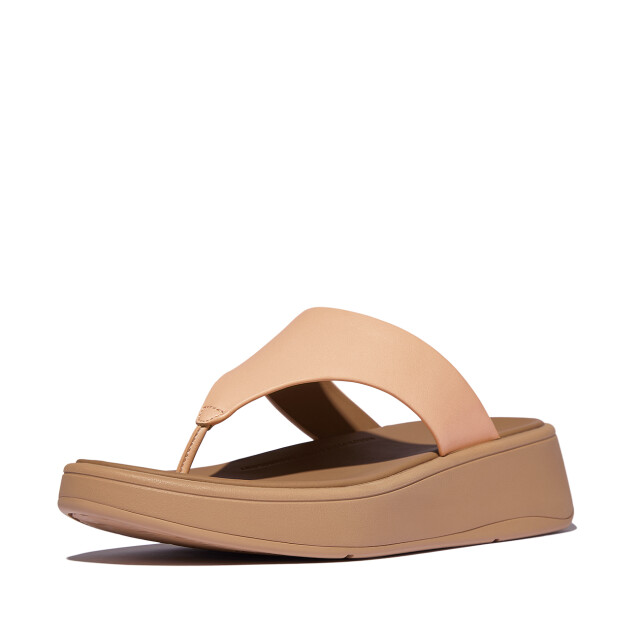 FitFlop F-mode leather flatform toe-post sandals FW4 large