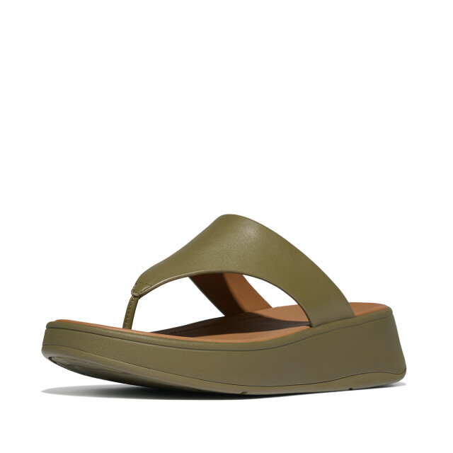 FitFlop F-mode leather flatform toe-post sandals FW4 large