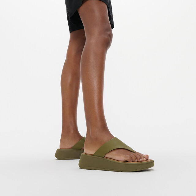 FitFlop F-mode leather flatform toe-post sandals FW4 large