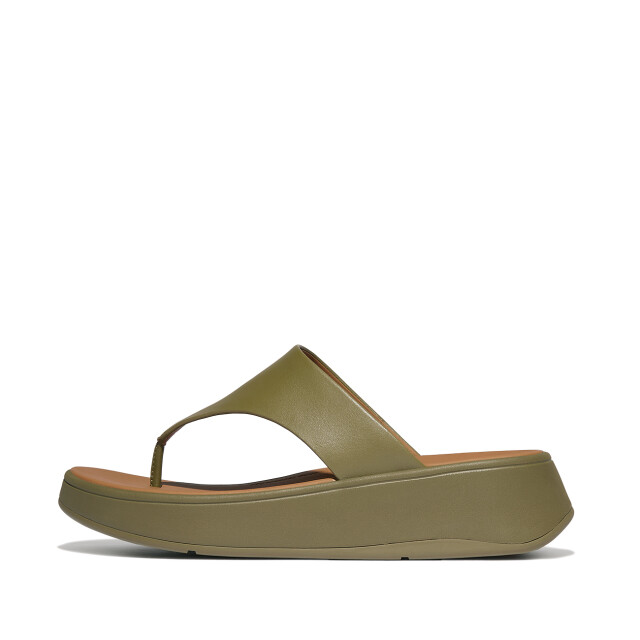 FitFlop F-mode leather flatform toe-post sandals FW4 large