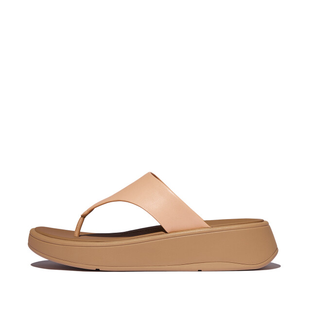 FitFlop F-mode leather flatform toe-post sandals FW4 large
