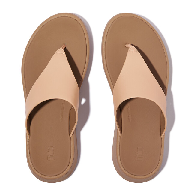 FitFlop F-mode leather flatform toe-post sandals FW4 large