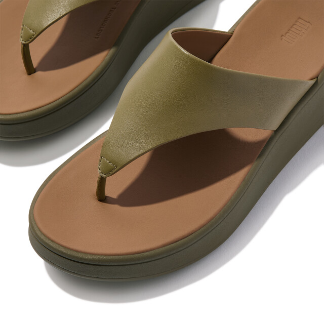 FitFlop F-mode leather flatform toe-post sandals FW4 large