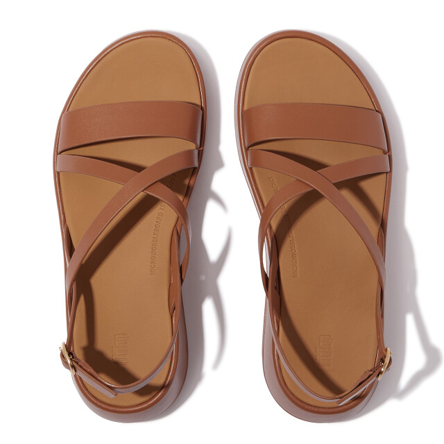FitFlop F-mode leather flatform strappy back-strap sandals IY3 large