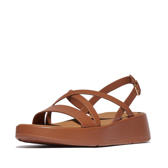 FitFlop F-mode leather flatform strappy back-strap sandals IY3 large