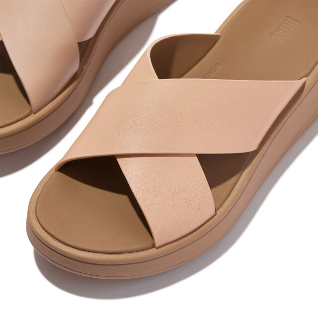 FitFlop F-mode leather flatform cross slides FW5 large