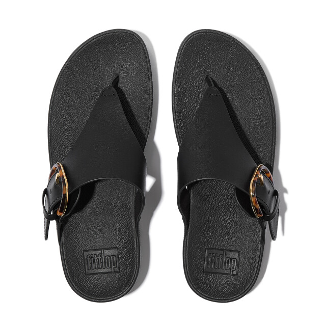 FitFlop Lulu resin-buckle leather toe-post sandals JE9 large