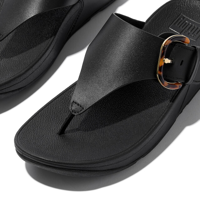 FitFlop Lulu resin-buckle leather toe-post sandals JE9 large