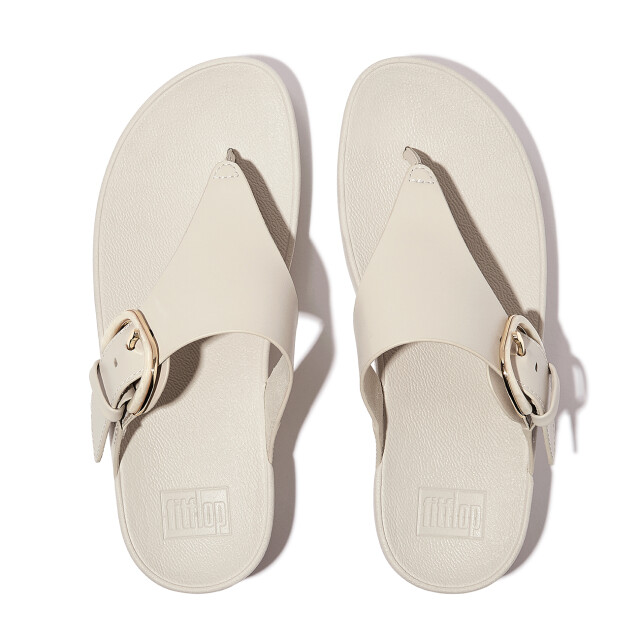 FitFlop Lulu resin-buckle leather toe-post sandals JE9 large