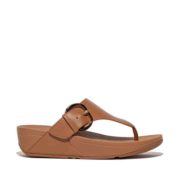 FitFlop Lulu resin-buckle leather toe-post sandals JE9 large