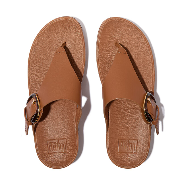FitFlop Lulu resin-buckle leather toe-post sandals JE9 large