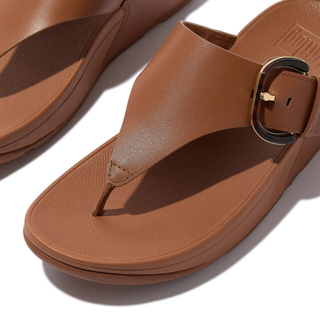 FitFlop Lulu resin-buckle leather toe-post sandals JE9 large