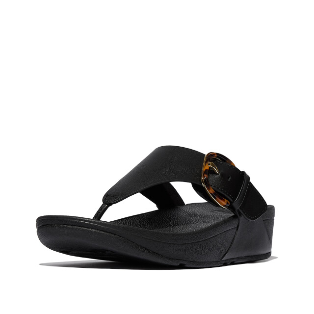 FitFlop Lulu resin-buckle leather toe-post sandals JE9 large