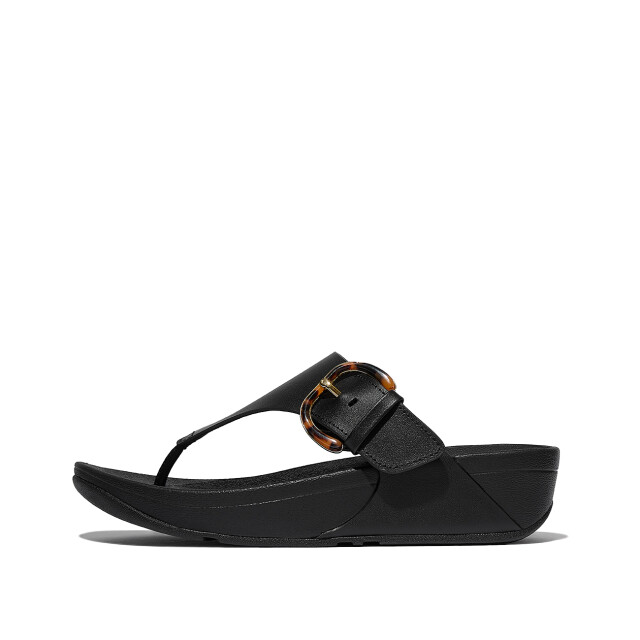 FitFlop Lulu resin-buckle leather toe-post sandals JE9 large