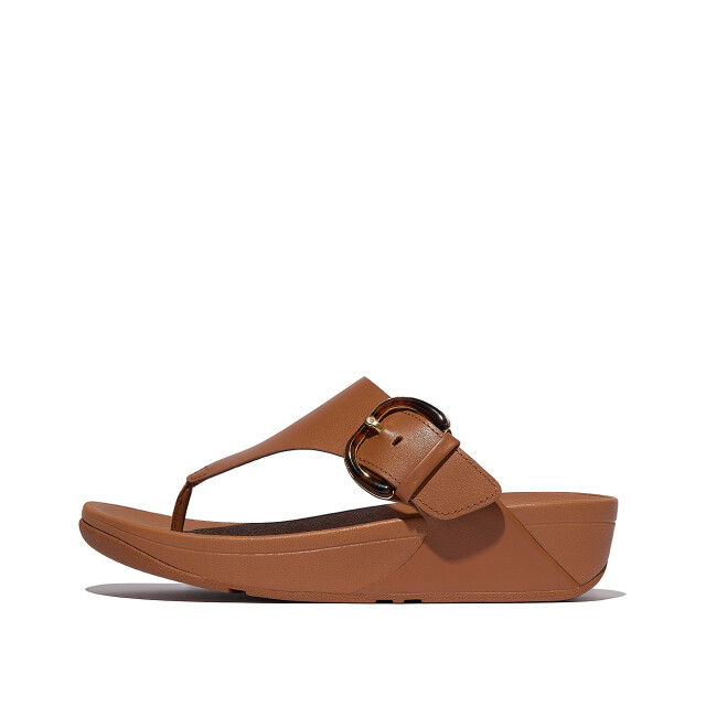 FitFlop Lulu resin-buckle leather toe-post sandals JE9 large