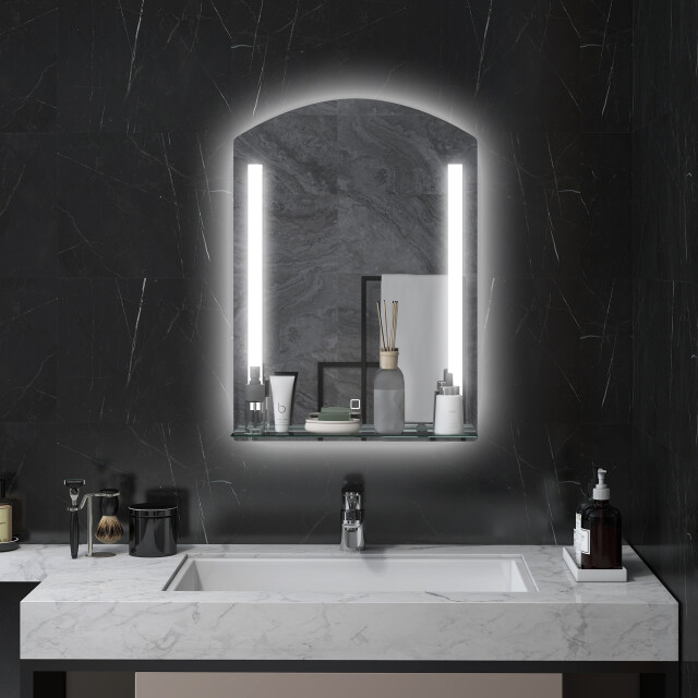 4goodz Led badkamerspiegel 50x70 cm met planchet 3 lichtkleuren 3179387 large