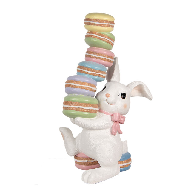 Clayre & Eef Decoratie beeld konijn 53x37x90 cm keramisch materiaal macarons 3179168 large
