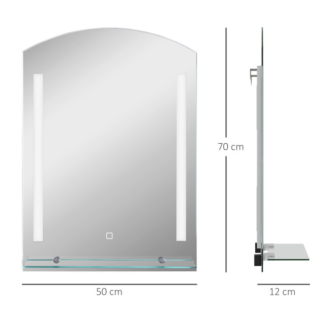 4goodz Led badkamerspiegel 50x70 cm met planchet 3 lichtkleuren 3179387 large
