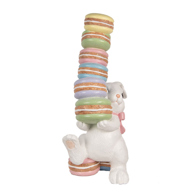 Clayre & Eef Decoratie beeld konijn 53x37x90 cm keramisch materiaal macarons 3179168 large