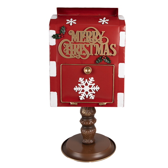 Clayre & Eef Kerstdecoratie brievenbus 27x22x51 cm metaal 3179213 large