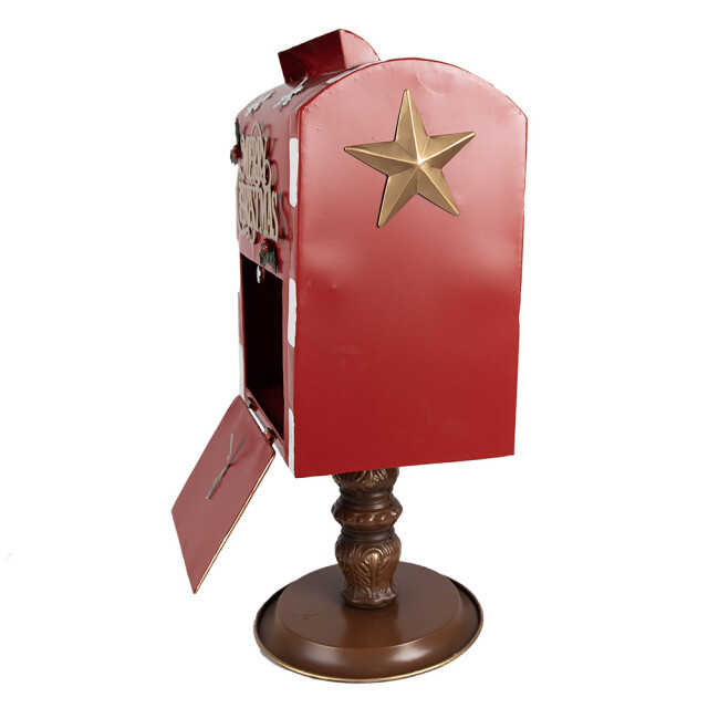 Clayre & Eef Kerstdecoratie brievenbus 27x22x51 cm metaal 3179213 large