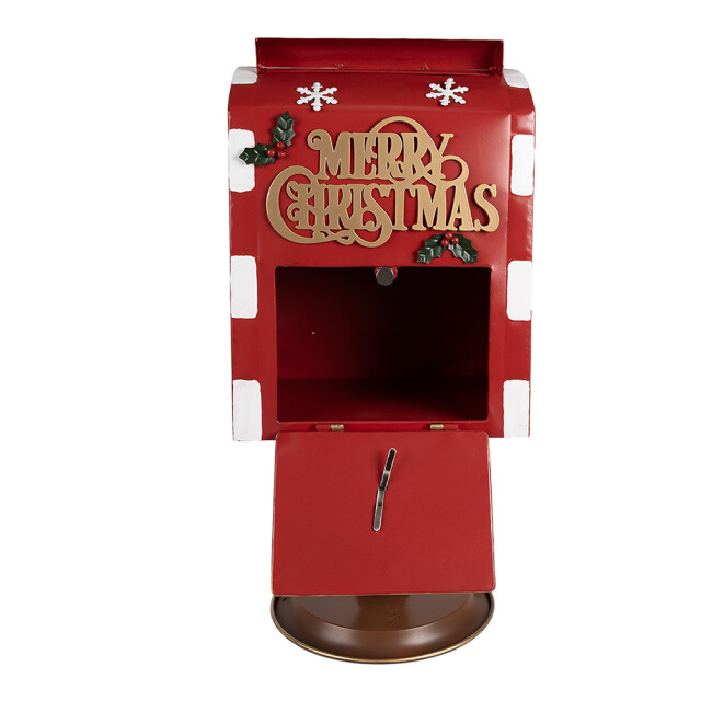 Clayre & Eef Kerstdecoratie brievenbus 27x22x51 cm metaal 3179213 large
