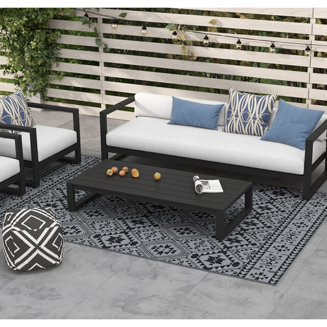4goodz Waterbestendig buitenkleed met draagtas 182x274 cm zwart 3179385 large