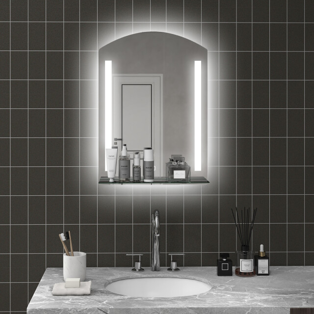 4goodz Led badkamerspiegel 50x70 cm met planchet 3 lichtkleuren 3179387 large