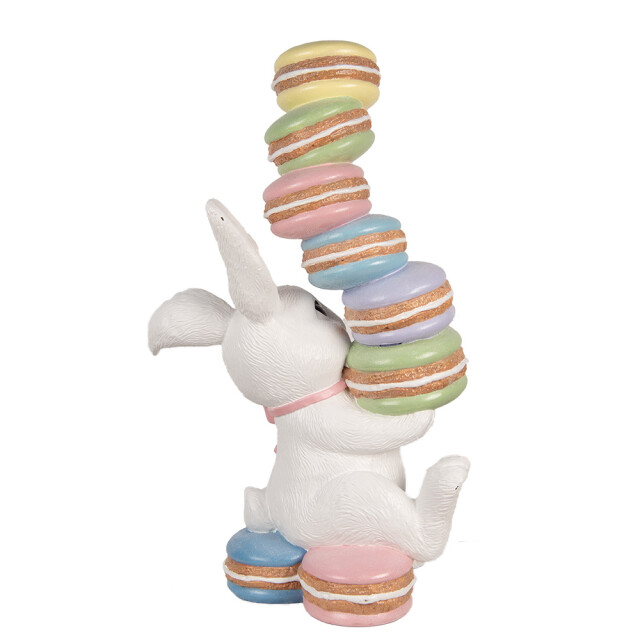 Clayre & Eef Decoratie beeld konijn 53x37x90 cm keramisch materiaal macarons 3179168 large