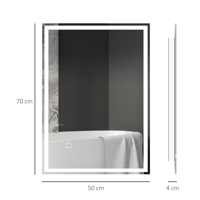 4goodz Led badkamerspiegel 50x70 cm anti-condens met touchbediening wit 3179382 large