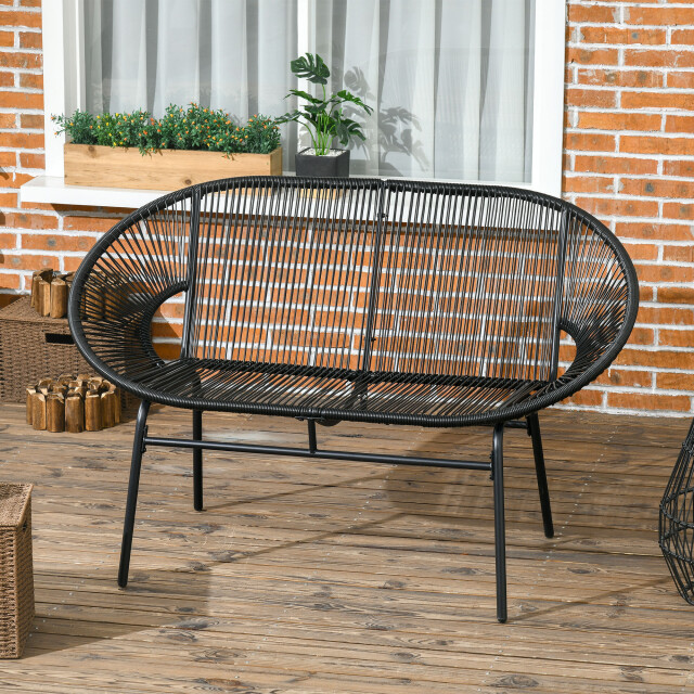 4goodz 2-zits rattan tuinbank in boho-stijl - 3179383 large