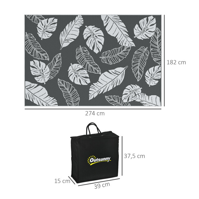 4goodz Waterbestendig buitenkleed met draagtas 182x274 cm grijs 3179384 large