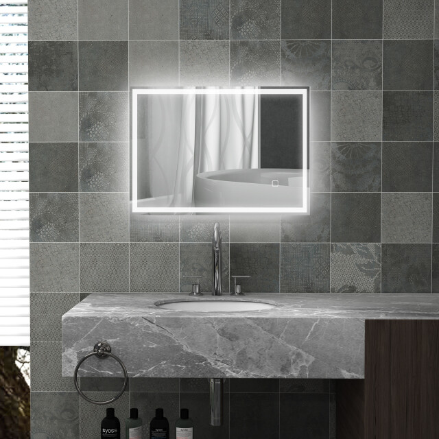 4goodz Led badkamerspiegel 50x70 cm anti-condens met touchbediening wit 3179382 large