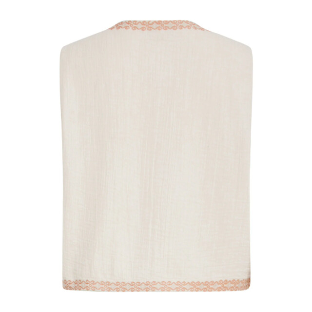 Smashed Lemon 25190 katoenen gilet met aztec borduursels | sand-off 25190-010-720 large